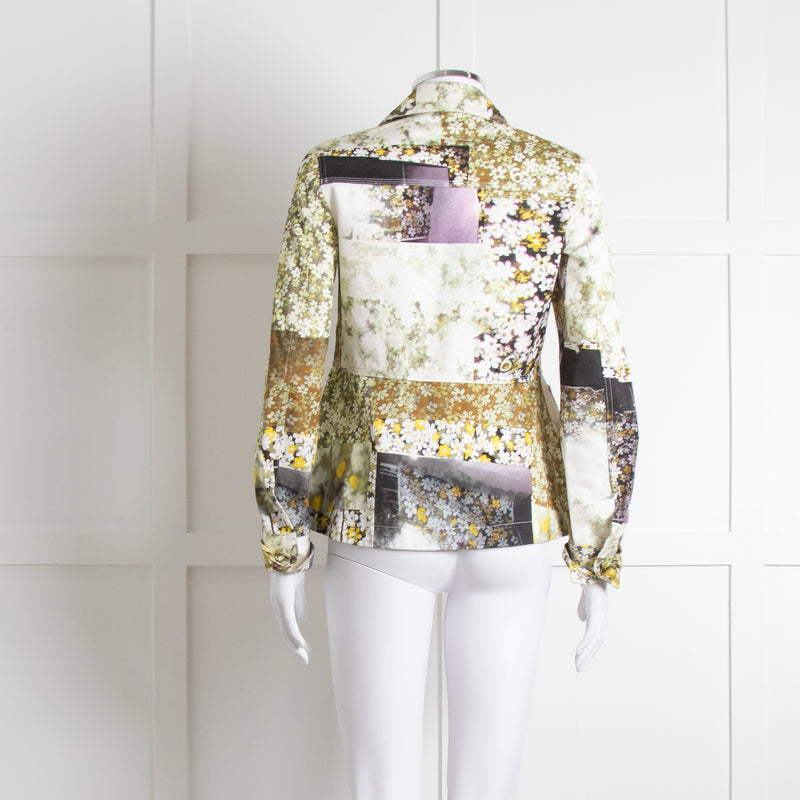 MM6 Maison Margiela Cream Khaki Daisy Print Jacket