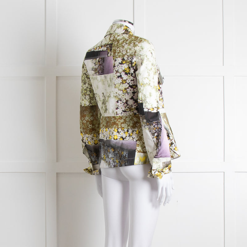 MM6 Maison Margiela Cream Khaki Daisy Print Jacket