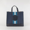 Coach Navy Blue Stripe Straw Exterior Dempsey Tote 40 Bag