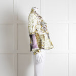 MM6 Maison Margiela Cream Khaki Daisy Print Jacket