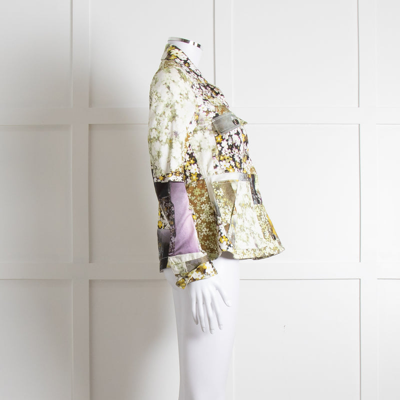 MM6 Maison Margiela Cream Khaki Daisy Print Jacket