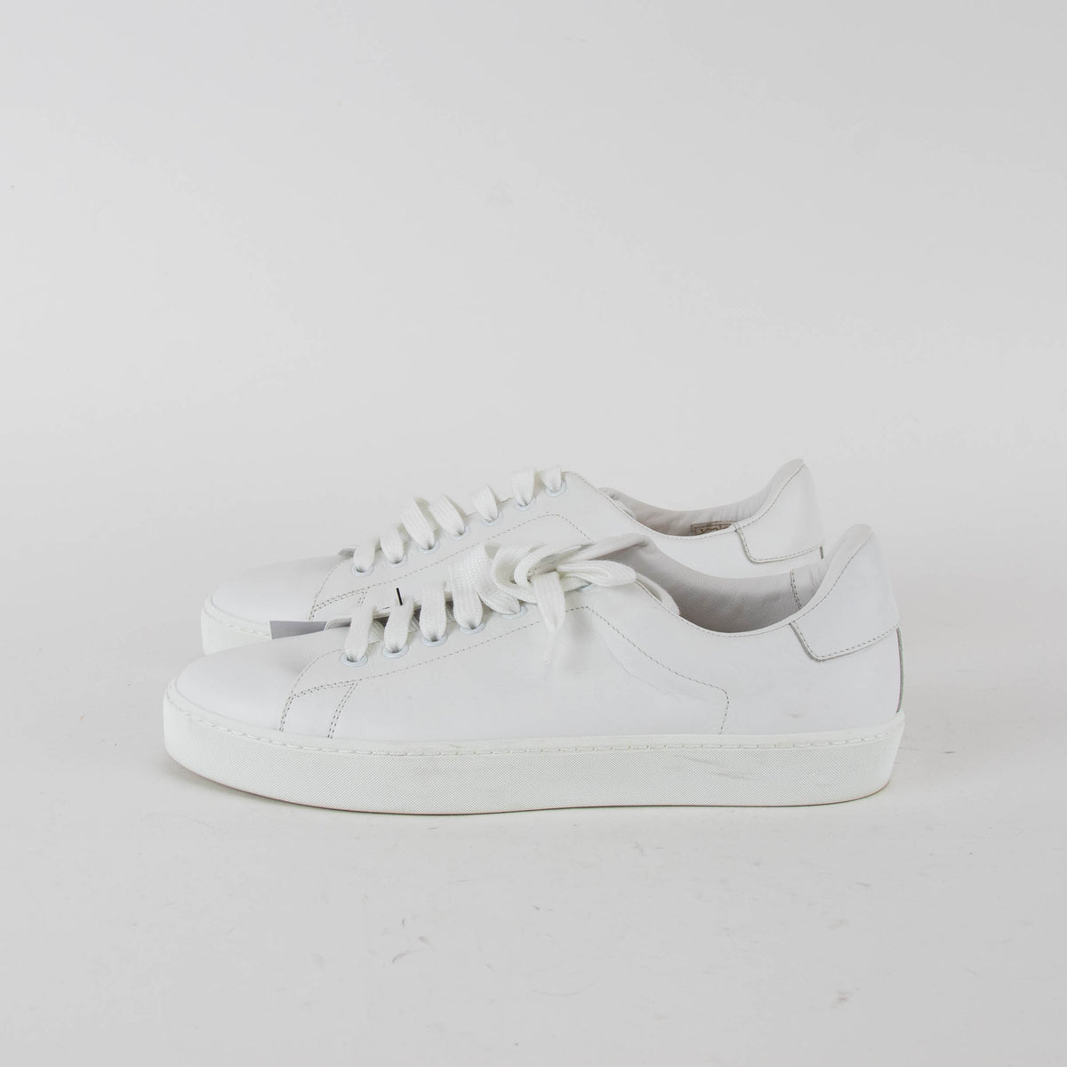 Burberry White Leather Lace Up Trainers