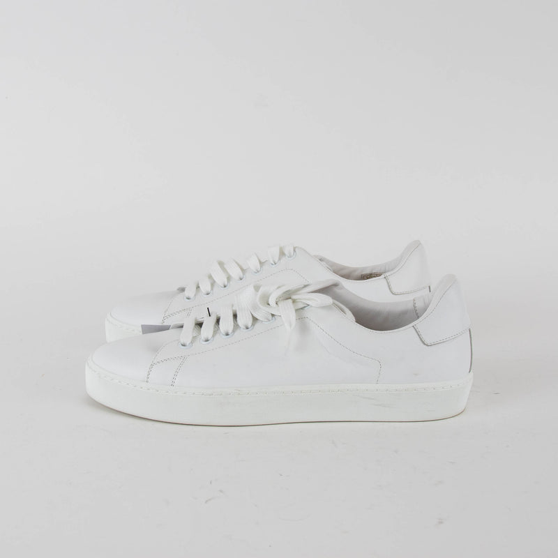 Burberry White Leather Lace Up Trainers