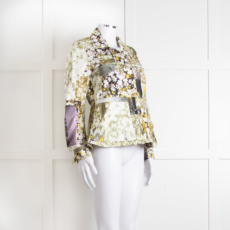 MM6 Maison Margiela Cream Khaki Daisy Print Jacket