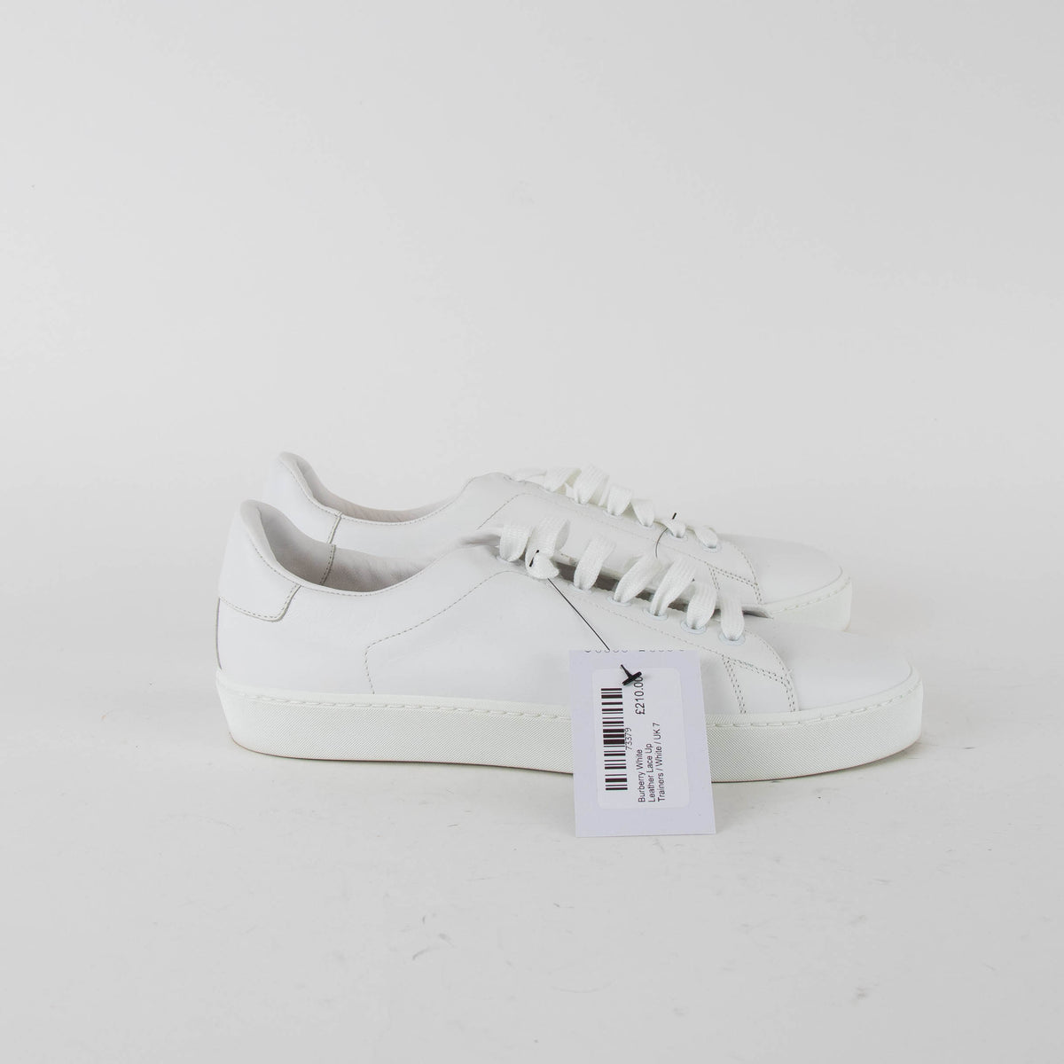 Burberry White Leather Lace Up Trainers