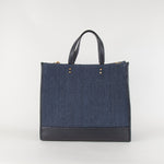 Coach Navy Blue Stripe Straw Exterior Dempsey Tote 40 Bag