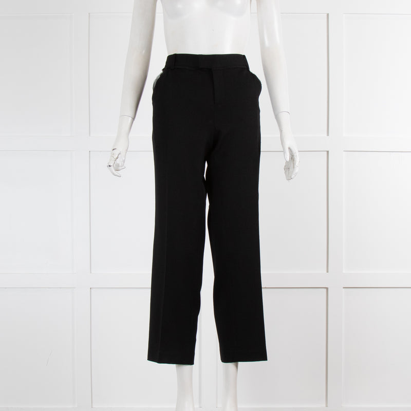 Helmut Lang Black Raw Edge Trim Trousers