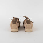 Burberry Beige Suede Satin Lace Up Cork Trainers
