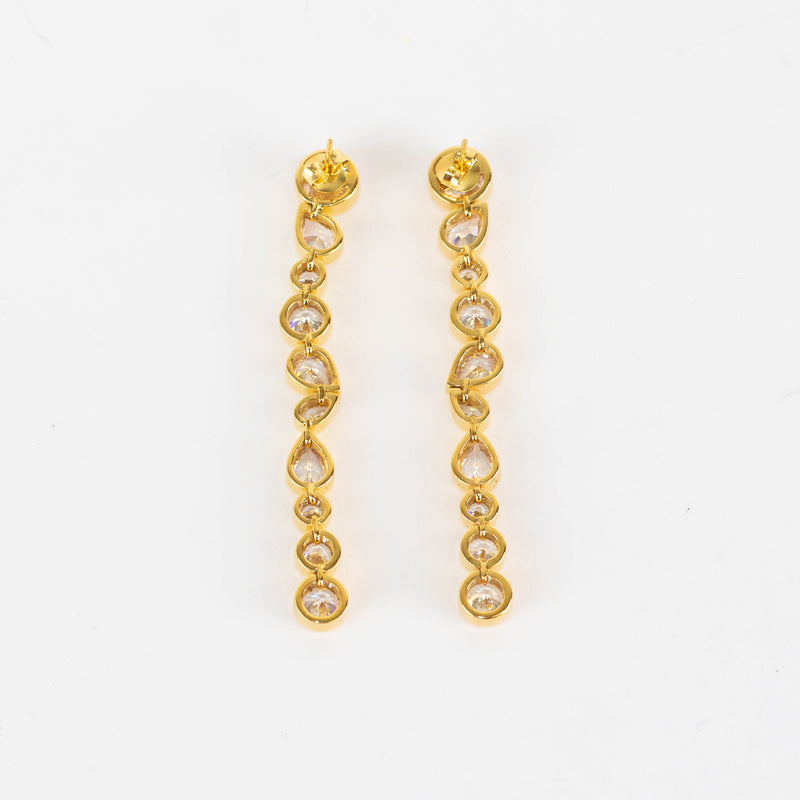 Completed Works Glitch Cubic Zirconia 18k Gold Plated Teardrop Earrings