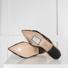Sandro Gold and Black Woven Flat Slingback
