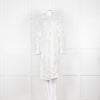 Self-Portrait White Lace Embroidery Mesh Belted Coat