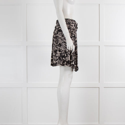 Etoile Isabel Marant Black White Botanical Print Mini Skirt