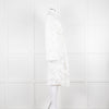 Self-Portrait White Lace Embroidery Mesh Belted Coat