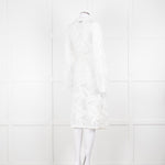 Self-Portrait White Lace Embroidery Mesh Belted Coat