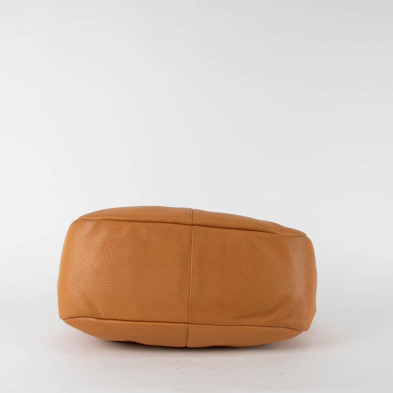 Prada Tan Vitello Daino Hobo Shoulder Bag