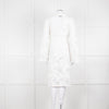 Self-Portrait White Lace Embroidery Mesh Belted Coat