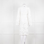 Self-Portrait White Lace Embroidery Mesh Belted Coat