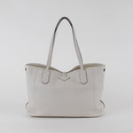 Longchamp Pale Grey Le Roseau Essential Grained Leather Top Handle Tote Bag