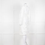 Self-Portrait White Lace Embroidery Mesh Belted Coat