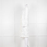 Self-Portrait White Lace Embroidery Mesh Belted Coat