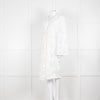 Self-Portrait White Lace Embroidery Mesh Belted Coat