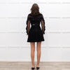 Self-Portrait Black Lace Top Button Front Pleated Mini Dress