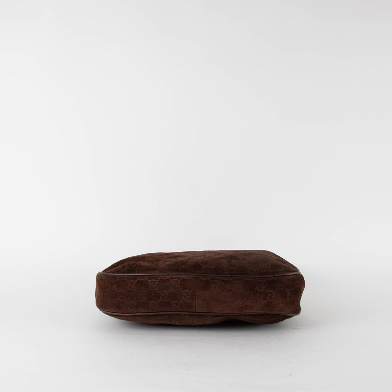 Gucci Brown Gucissima Suede Hobo Bag