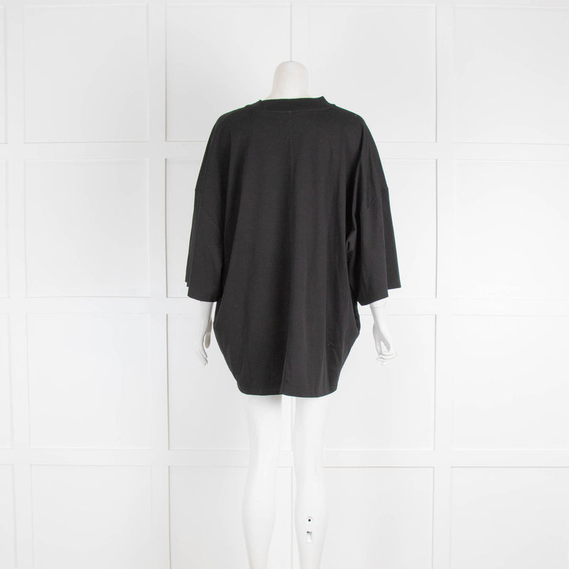 The Row Black Mock Neck Oversized T-Shirt