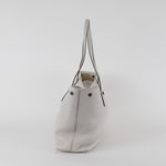 Longchamp Pale Grey Le Roseau Essential Grained Leather Top Handle Tote Bag