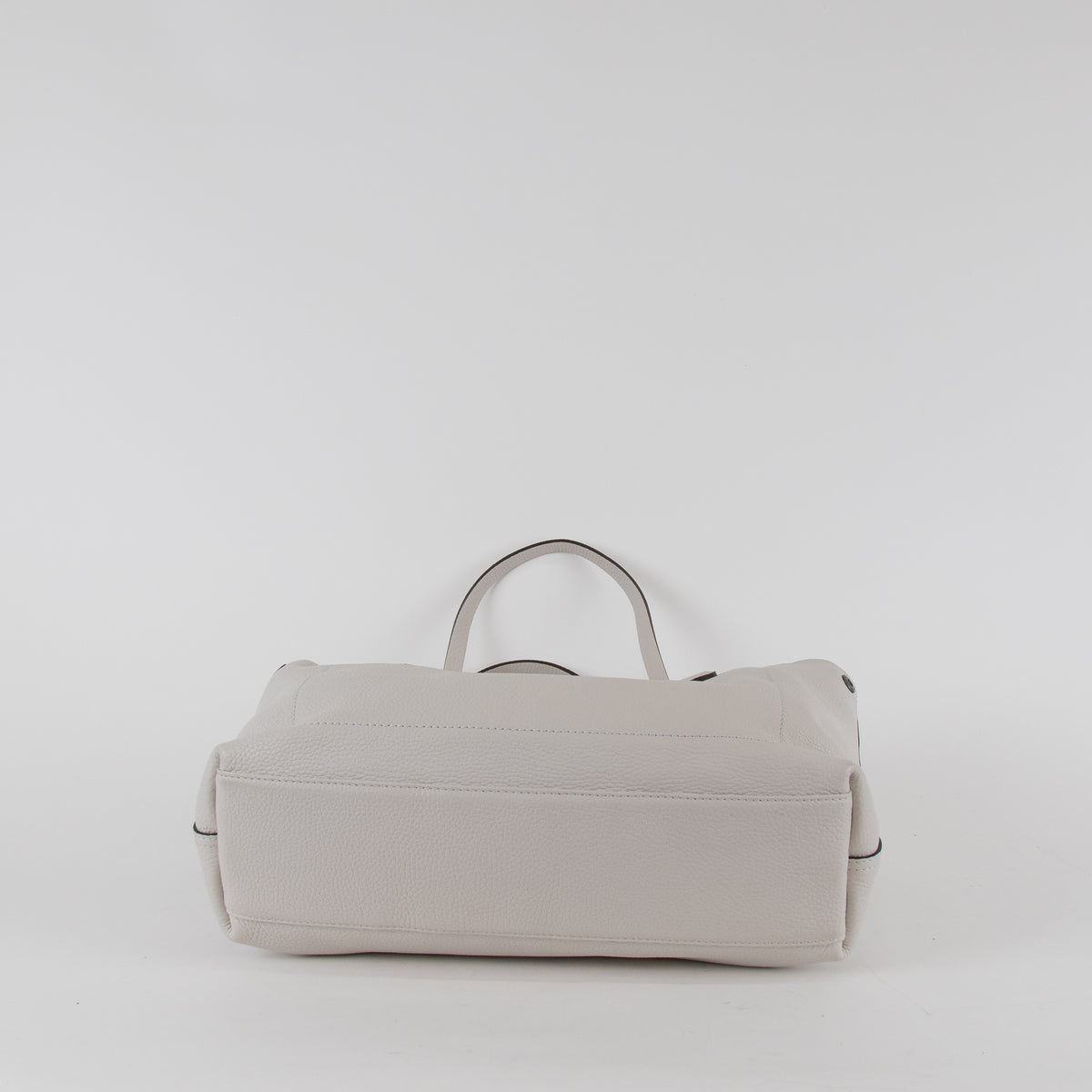 Longchamp Pale Grey Le Roseau Essential Grained Leather Top Handle Tote Bag