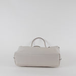 Longchamp Pale Grey Le Roseau Essential Grained Leather Top Handle Tote Bag