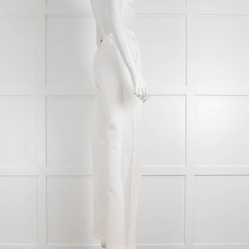 Toteme White Linen Drawstring Trousers