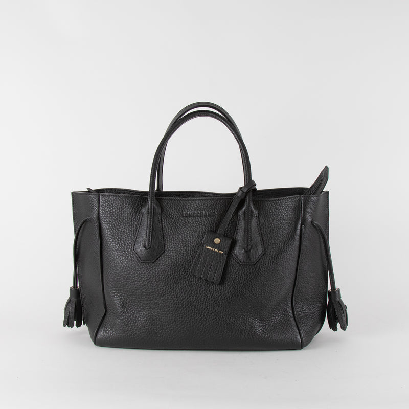 Longchamp Black Grained Penelope Tote Bag