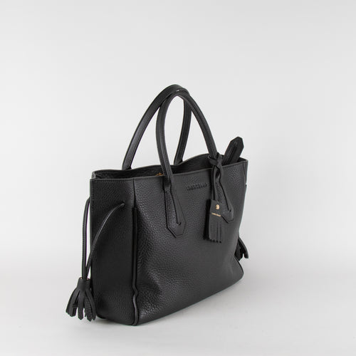 Longchamp Black Grained Penelope Tote Bag