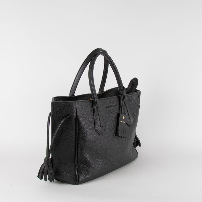 Longchamp Black Grained Penelope Tote Bag