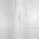 Toteme White Linen Drawstring Trousers