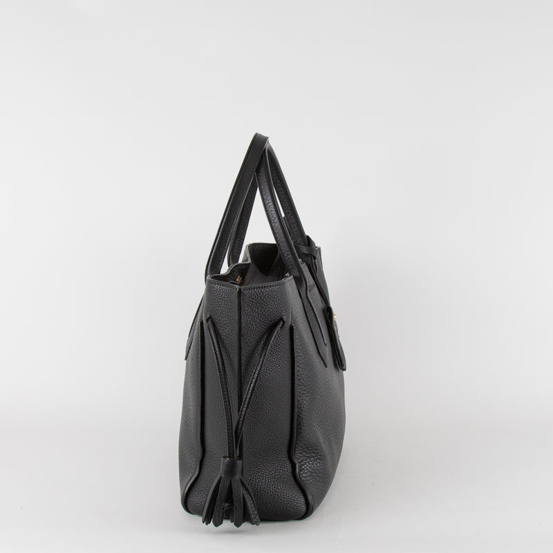 Longchamp Black Grained Penelope Tote Bag