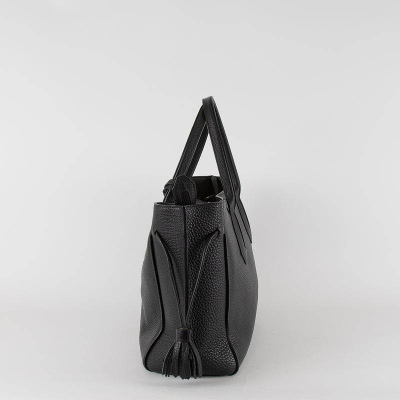 Longchamp Black Grained Penelope Tote Bag