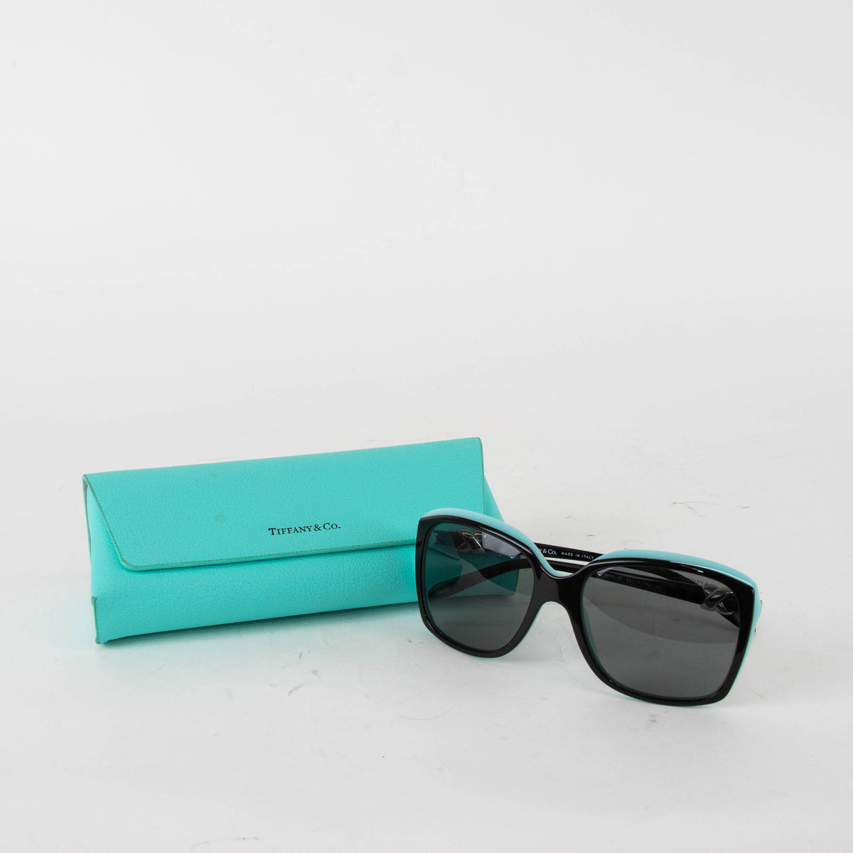 Tiffany & Co Square Frame Sunglasses with Tiffany Blue Back
