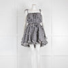 Innika Choo Black White Gingham Scallop Frill Short Dress