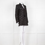 Tory Burch Black Embroidered Long Sleeve Kaftan