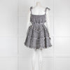 Innika Choo Black White Gingham Scallop Frill Short Dress