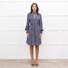 Me + Em  Navy Floral Print Pussy Bow Long Sleeve Dress