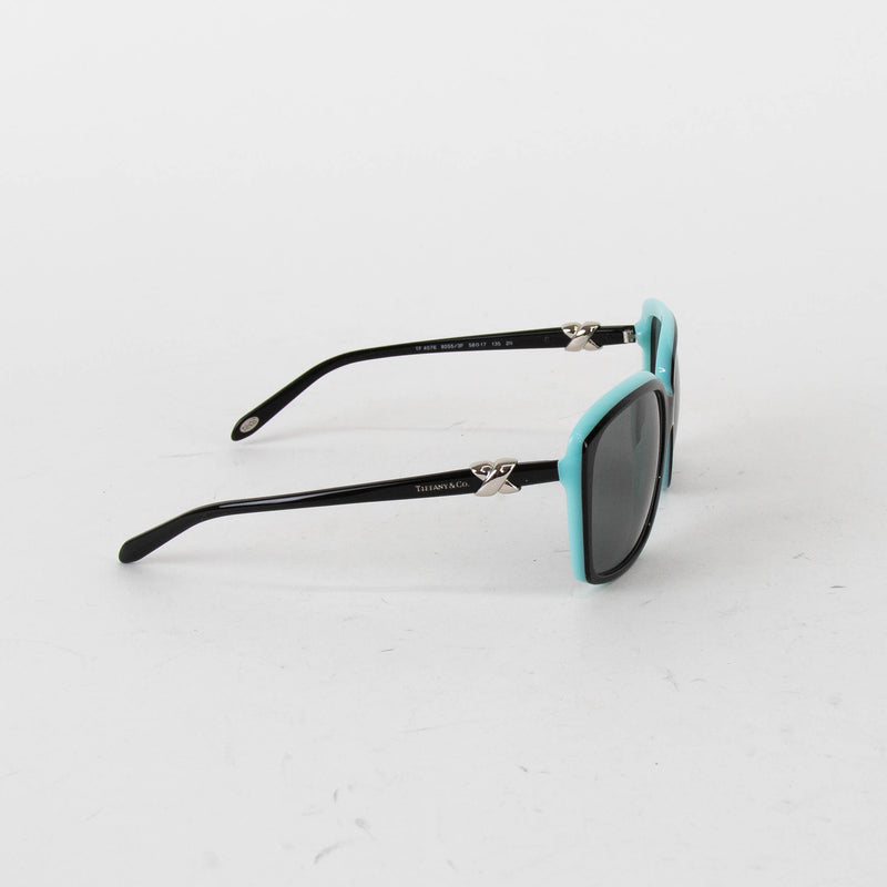 Tiffany & Co Square Frame Sunglasses with Tiffany Blue Back