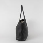 Longchamp Le Roseau Essential Black Grained Leather Tote Bag