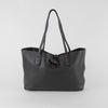 Longchamp Le Roseau Essential Black Grained Leather Tote Bag