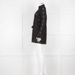 Tory Burch Black Embroidered Long Sleeve Kaftan