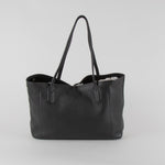 Longchamp Le Roseau Essential Black Grained Leather Tote Bag
