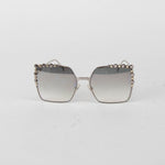 Fendi Silver Square Sunglasses with Diamante Trim