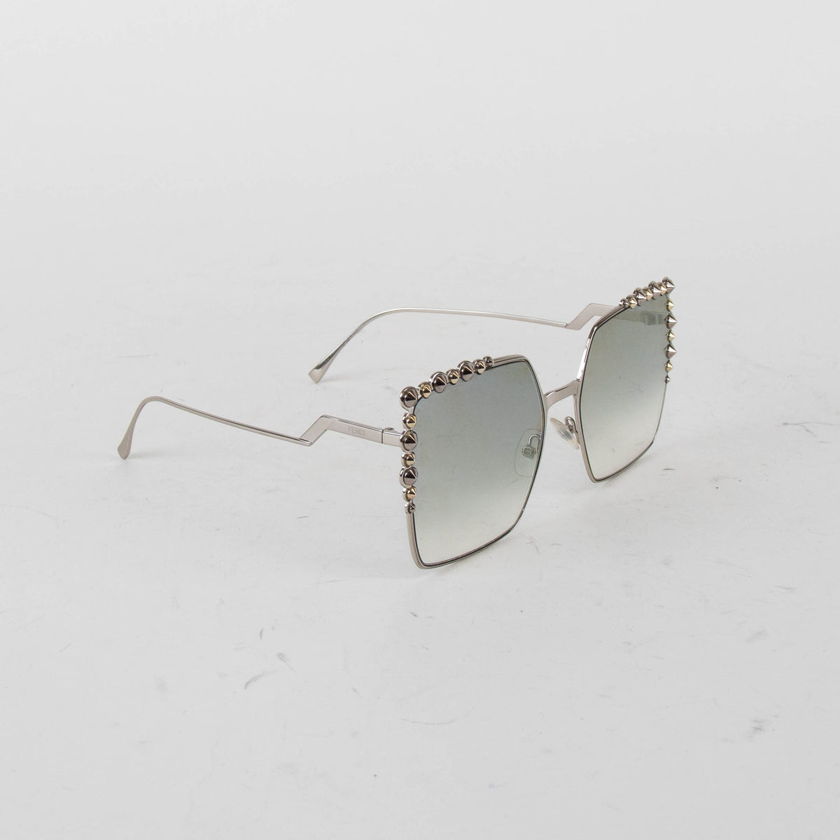 Fendi Silver Square Sunglasses with Diamante Trim